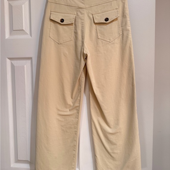 Women’s Tan wide- leg Cropped Pants - Picture 4 of 6